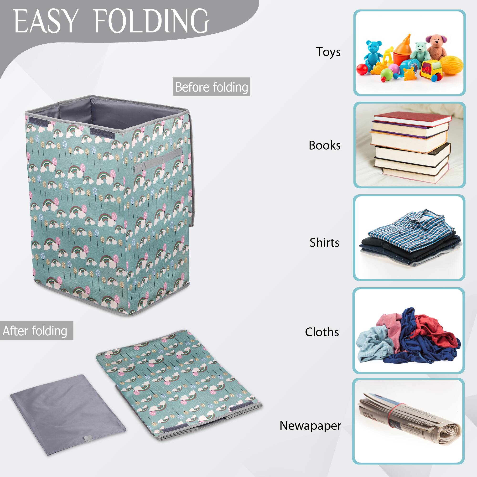 Laundry Bag - Foldable with Handle (Rainbow)