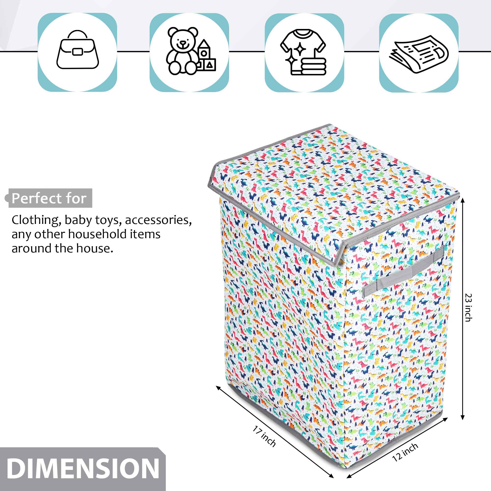 Laundry Bag - Foldable with Handle (Dinosaur)