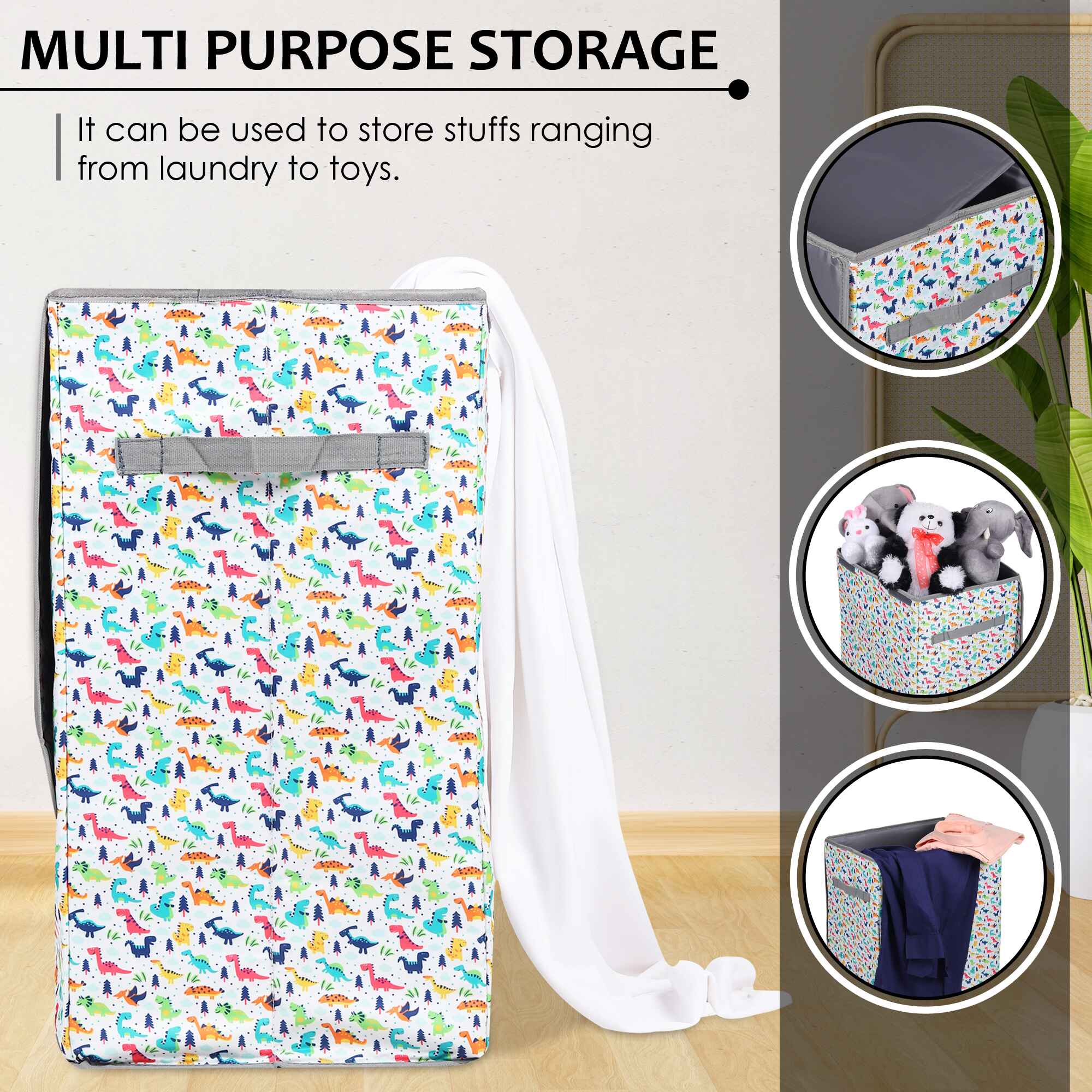 Laundry Bag - Foldable with Handle (Dinosaur)