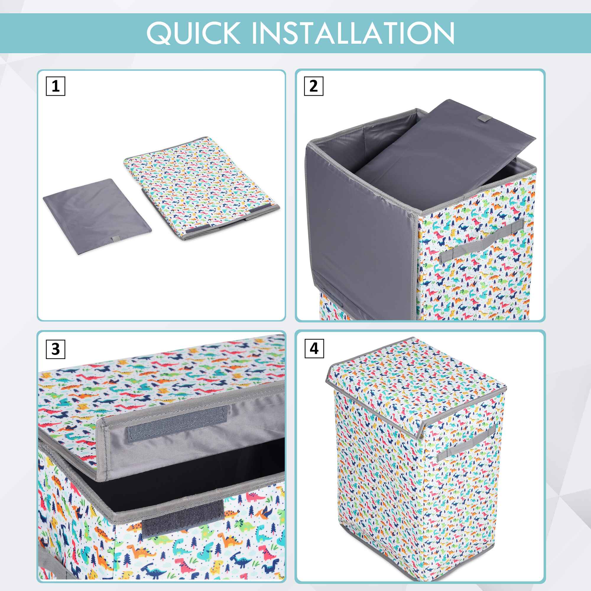 Laundry Bag - Foldable with Handle (Dinosaur)