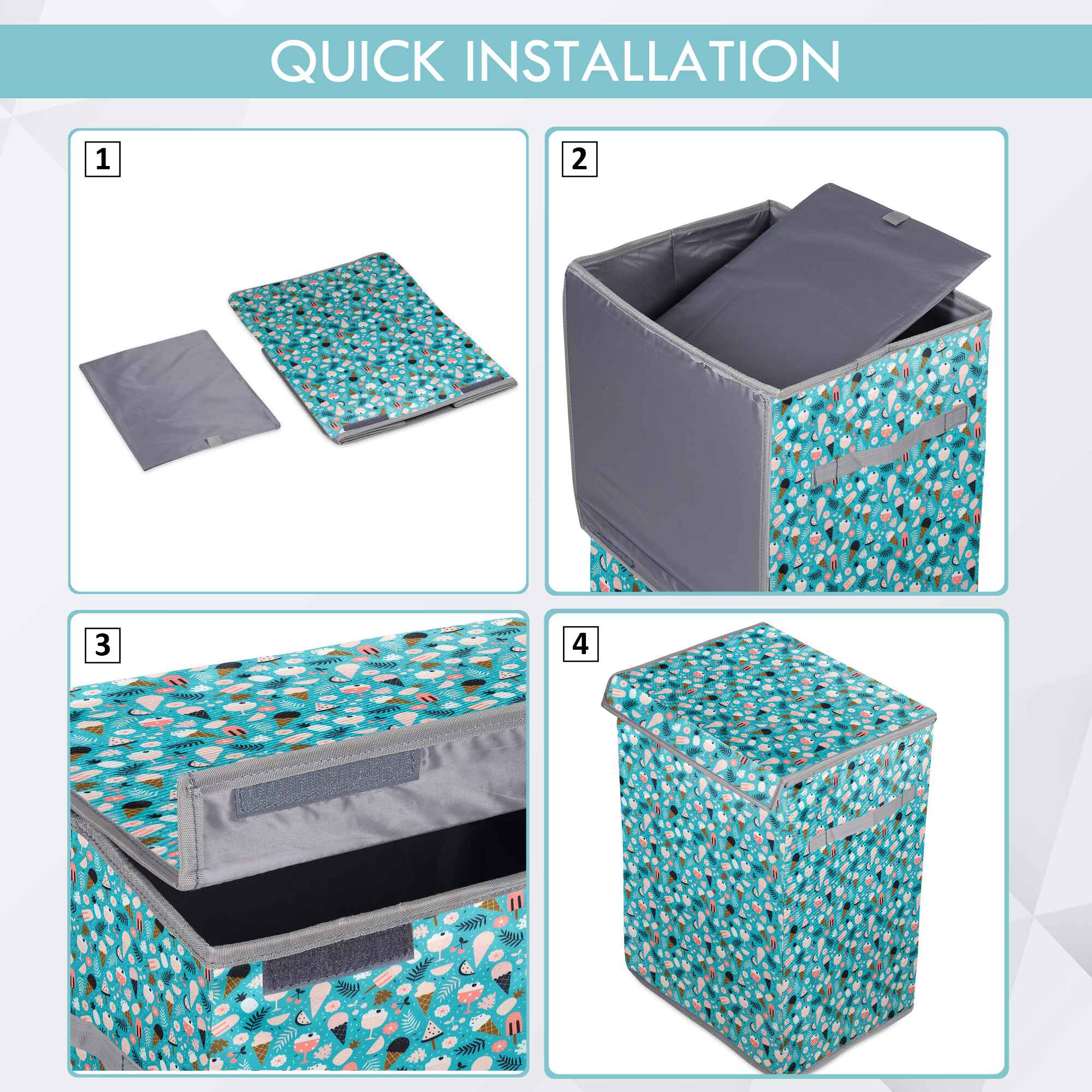 Laundry Bag - Foldable with Handle (Ice Cream)