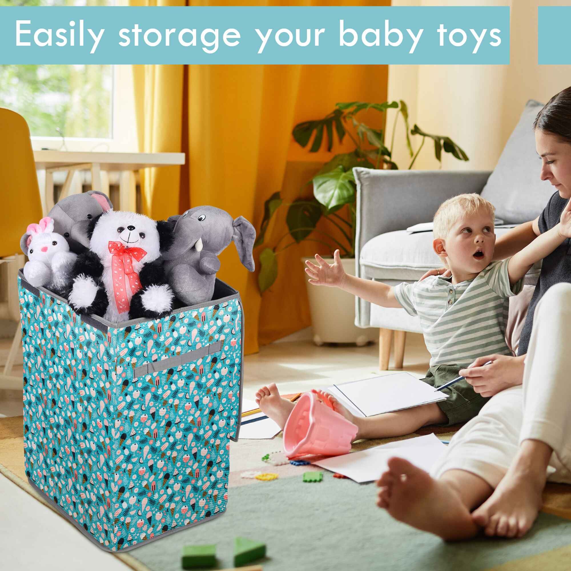 Laundry Bag - Foldable with Handle (Ice Cream)