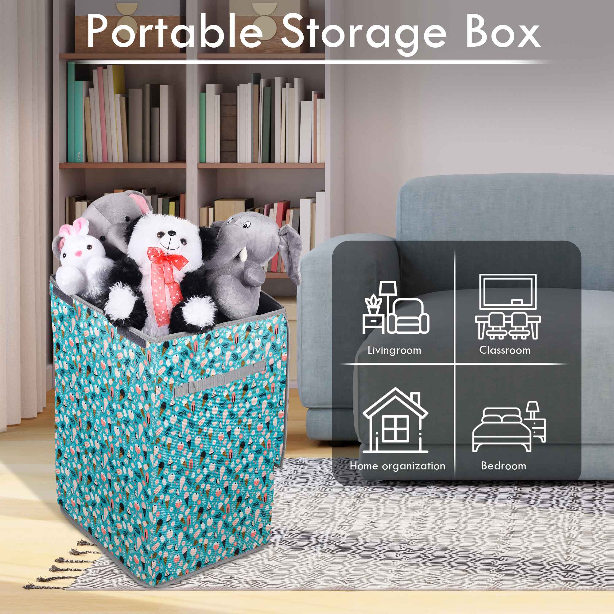 Laundry Bag - Foldable with Handle (Ice Cream)