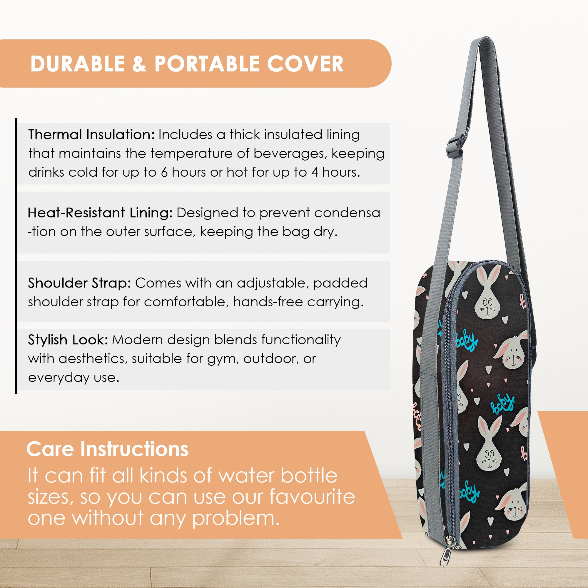 Premium Water Bottle Cover (Bunny)