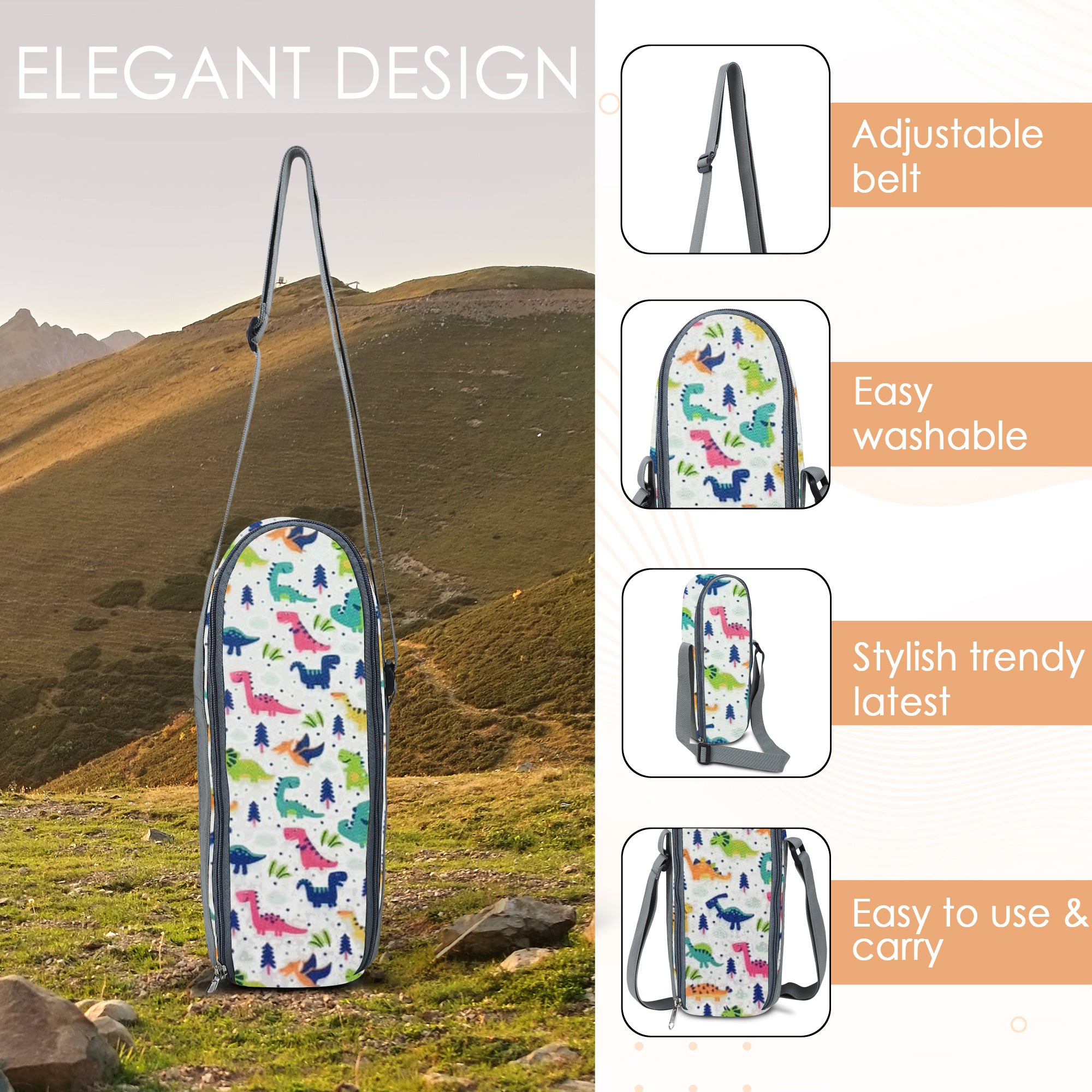 Premium Water Bottle Cover (Dinosaur)