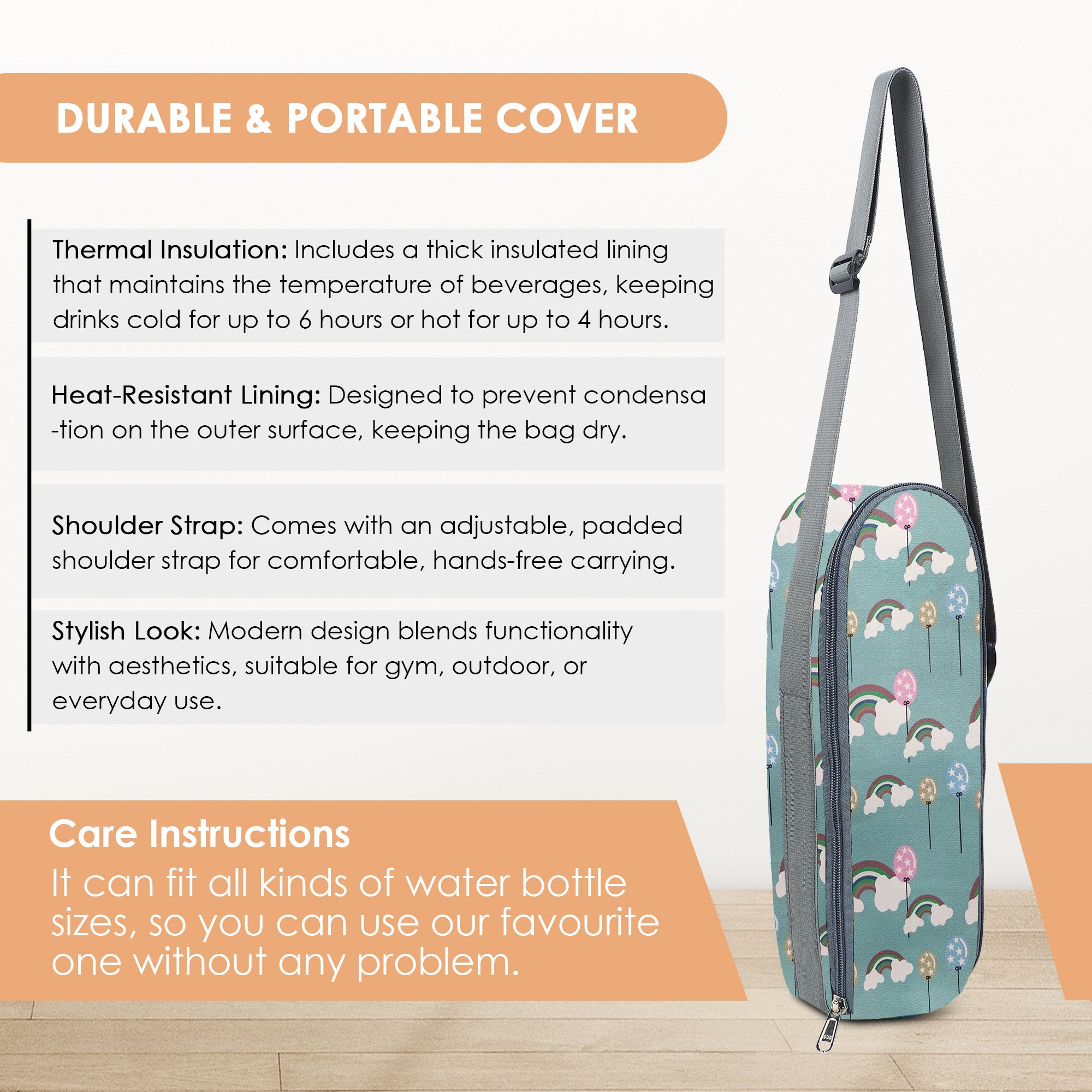 Premium Water Bottle Cover (Rainbow)