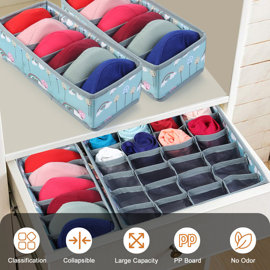 MOMMY BABY LUV Drawer Underwear Organizer – Set of 2 Foldable Storage.